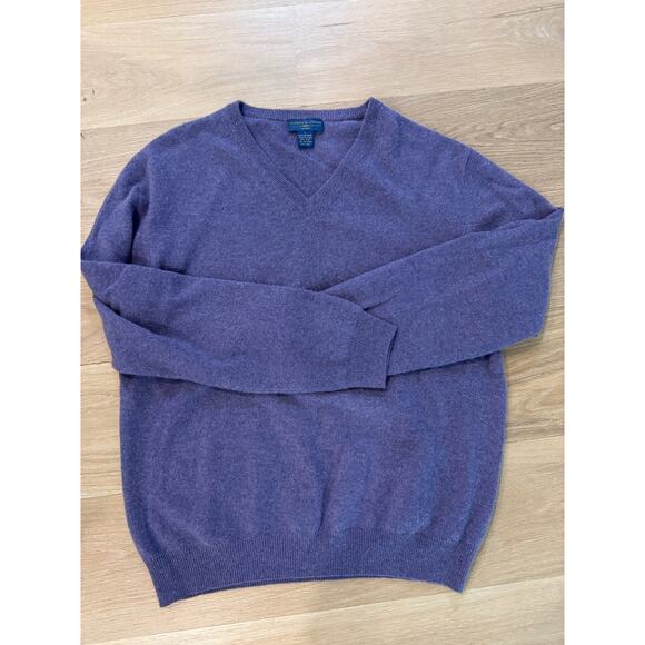 Mens Joseph and Lyman Lavender 100% Cashmere Vneck Sweater Large - Picture 2 of 2